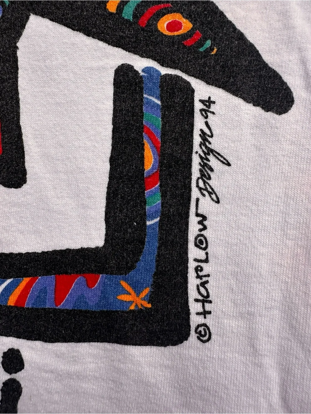 VTG 90s Oneita Maui HAWAII Fish Harlow Design 94 Beach White Tank Top Mens L USA - Picture 4 of 8